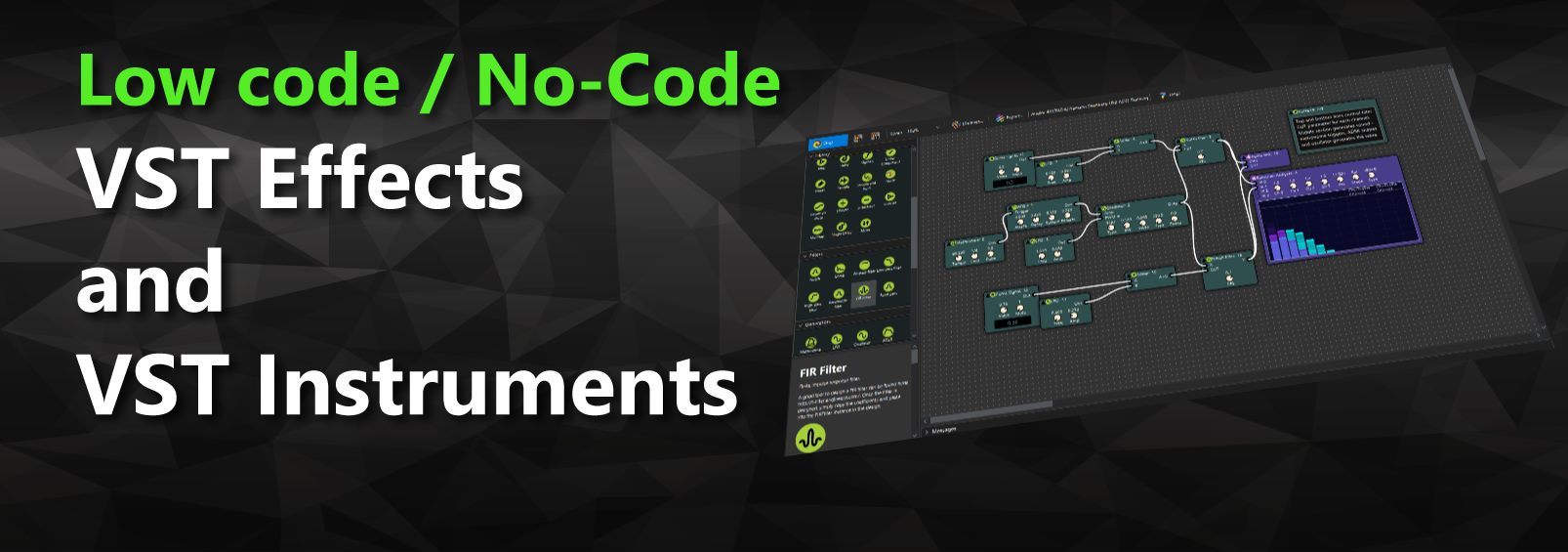 Visual, real time, Low code No code VST VSTI Development and Design
